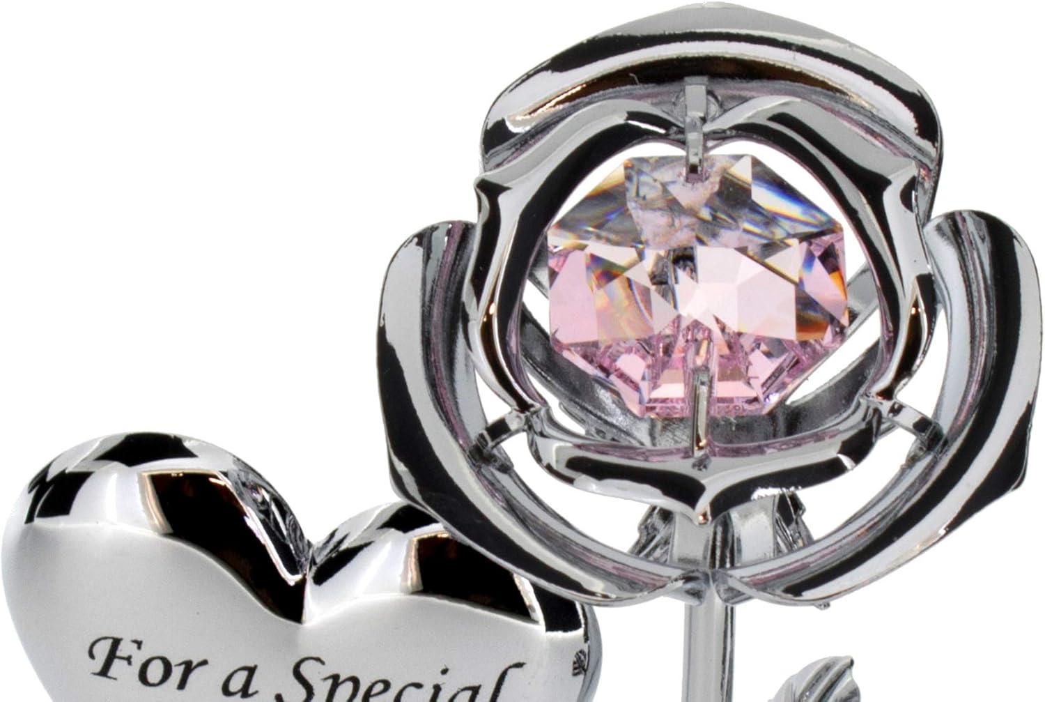 Crystocraft Crystal Ornament Gift Set made with Swarovski crystals Strass Rose Flower (For a Special Mum) - Image 3
