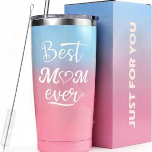 Birthday Gifts Presents for Mum Mummy Mother Her from Daughter,Son Mothers Day Gifts Personalised Christmas Santa Gifts Idea for Women on Her Birthday Tumbler with Straw and Lid Thermos Travel Mug