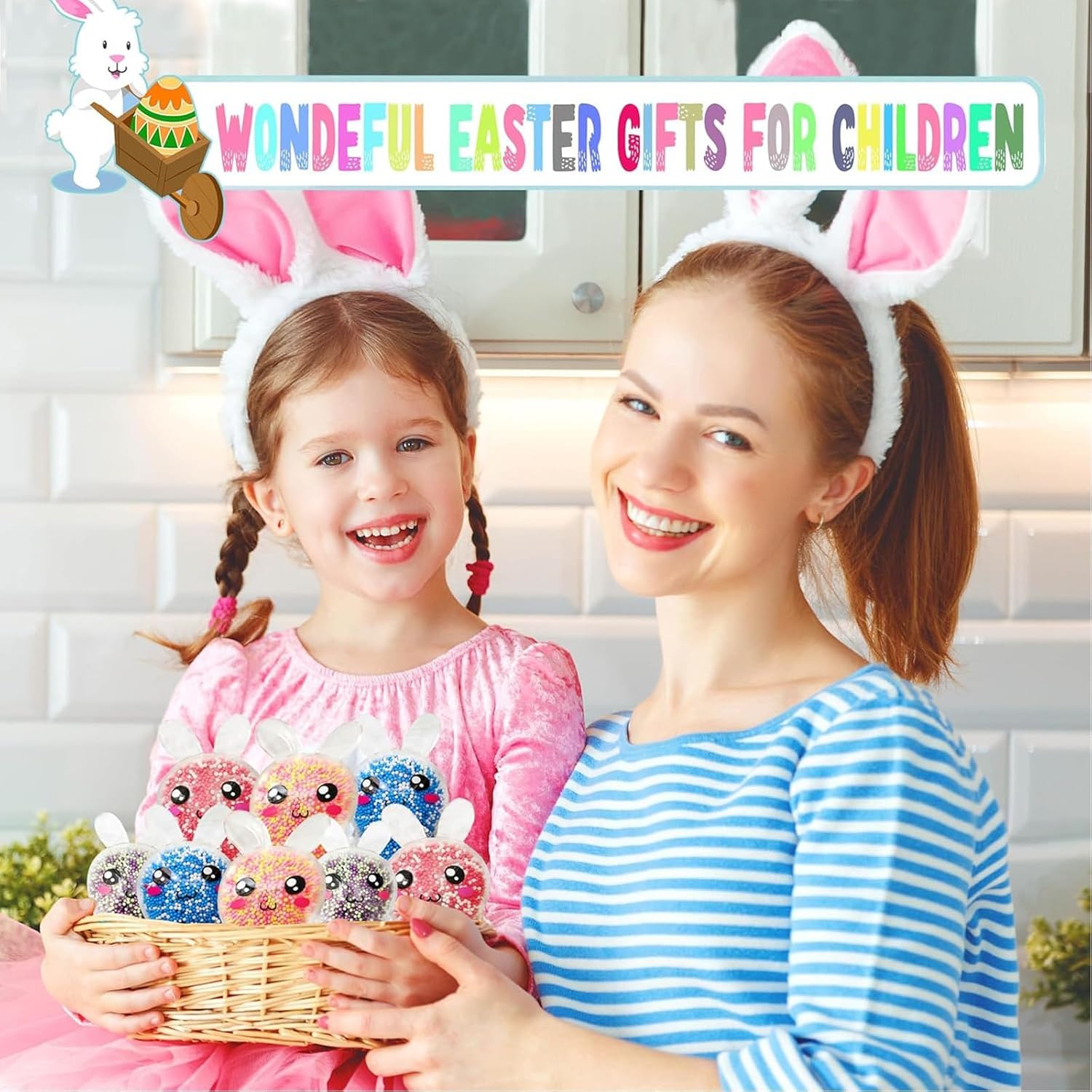 4PCS Easter Bunny Stress Balls Toy, Easter Gifts for Kids, Easter Basket Fillers, Rabbit Squeeze Toy for Adults and Children,Relieve Work Anxiety, Exercise Hand Flexibility - Image 6