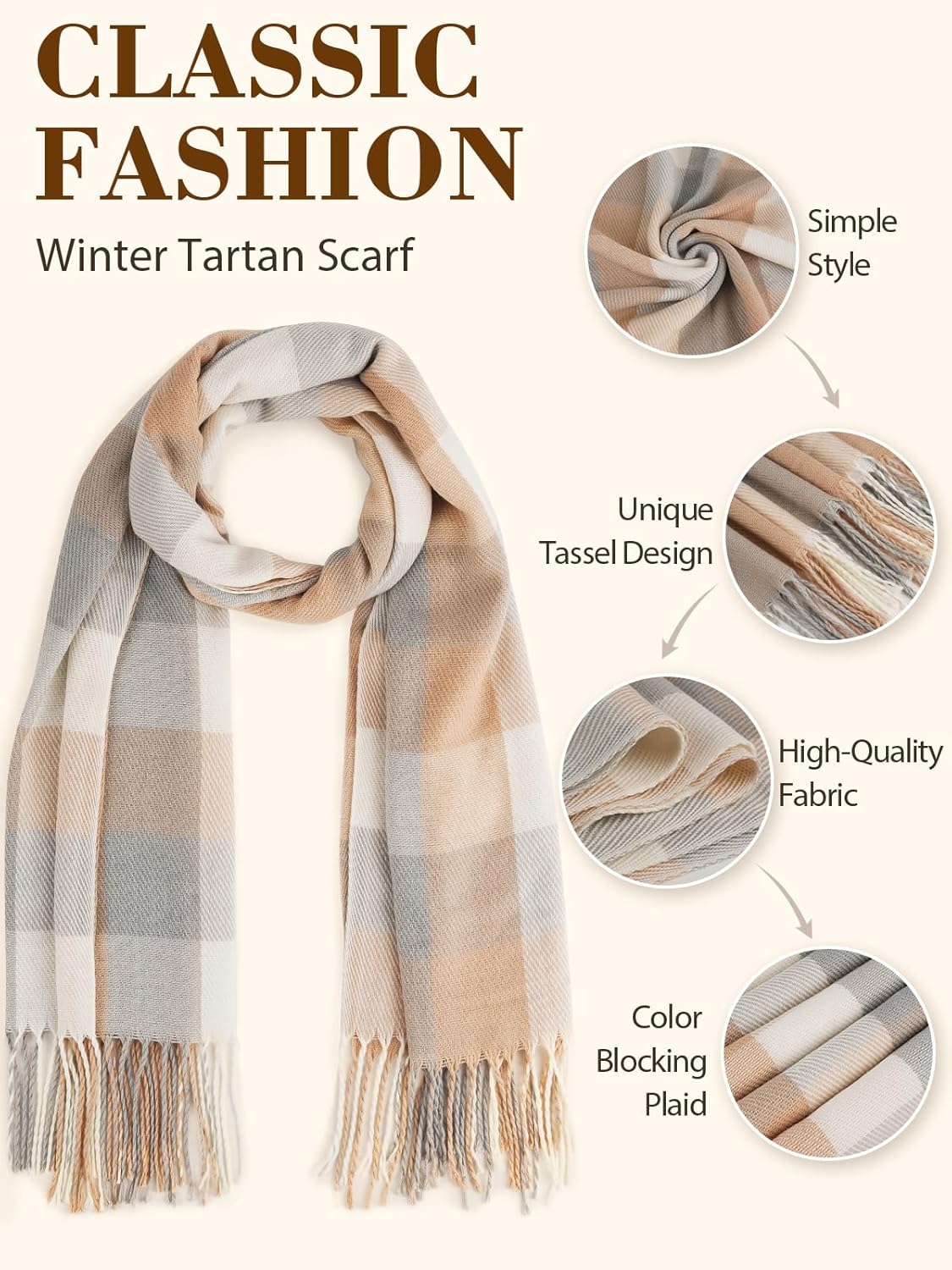 Christmas Gifts for Women Ladies Scarf: Cashmere Scarf for Women UK Scarves, Secret Santa Gifts Ladies Gifts Christmas Gifts for Mum Teenage Girls Gifts for Her Scarf Gifts for Women Stocking Fillers - Image 6