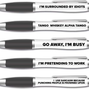 Filthy Sentiments 5 Pack of Ballpoint Pens – Funny Pen Set For Colleagues – Funky Stationery Quirky Gift – Office Desk Accessories – Rude Pen Set – Funny Friend Gift