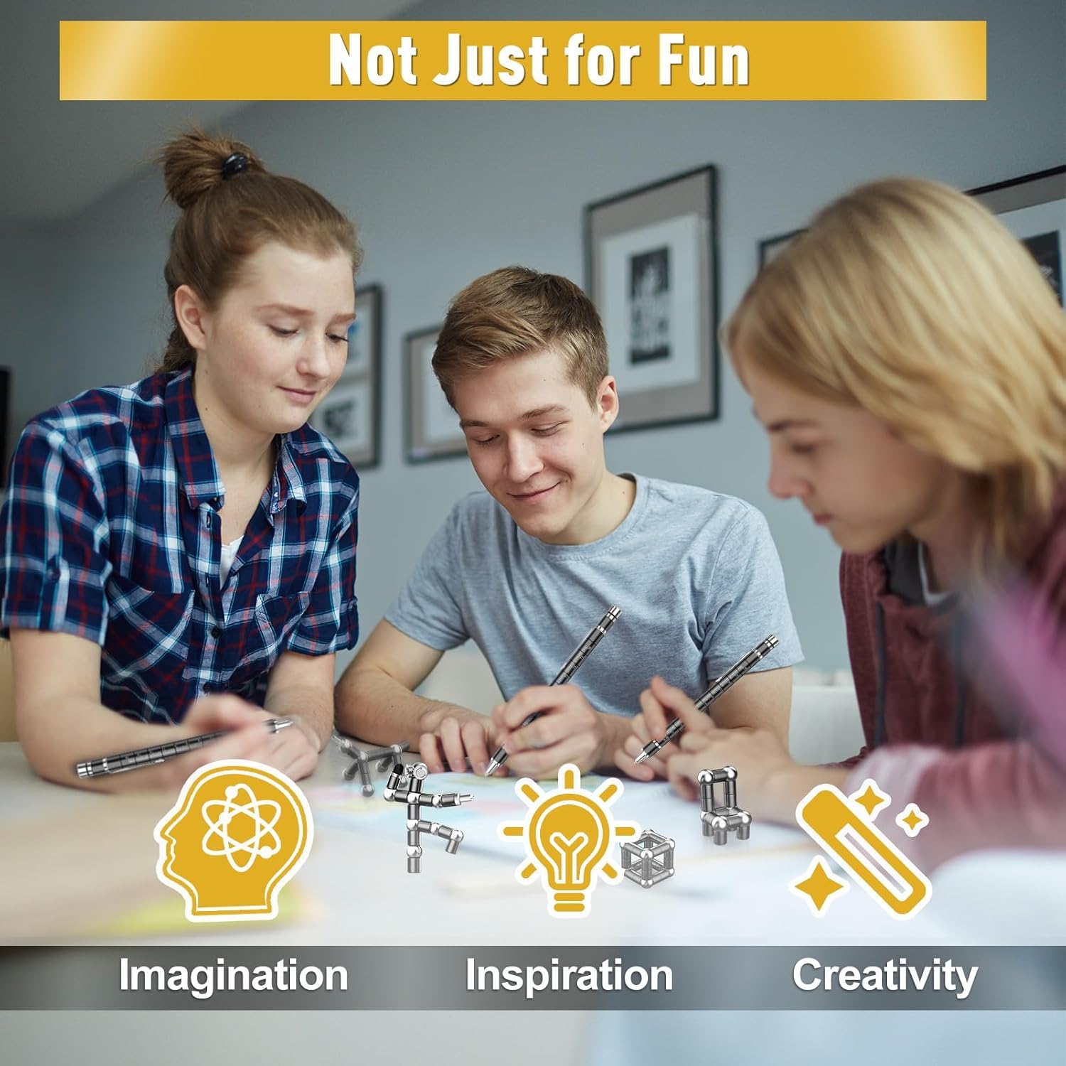 Hinshark Gifts for Men Women, Magnetic Fidget Pen Toys for Adults, Gadgets Dad Birthday Easter Valentines Gifts for Him/Her/Adults/Men/Women/Boyfriends/Girlfriend/Teenage/Teens/Kids - Image 5