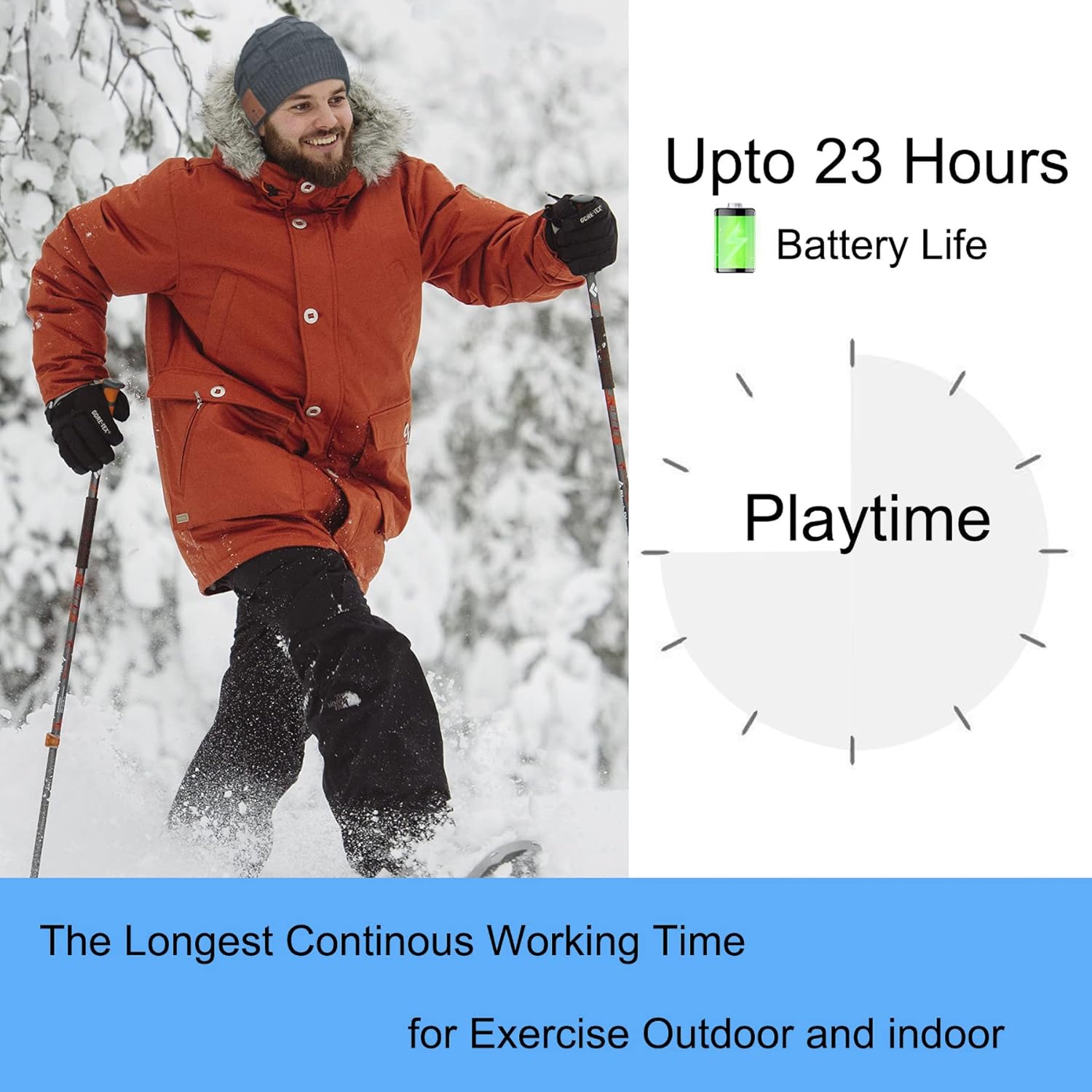 Bluetooth Beanie Hat,Upgraded Hat Headphones Headset Winter Music Hat Knit Running Cap with Speakers & Mic Unique Christmas Tech Gifts for Women Her Him Men - Image 3