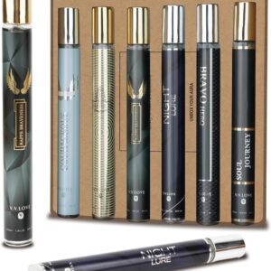 Premium Men’s Fragrance Gift Set – 6x40ml Long-Lasting Eau de Parfum Collection with ambergris & Mandarin orange Notes – Luxury Cologne & Aftershave