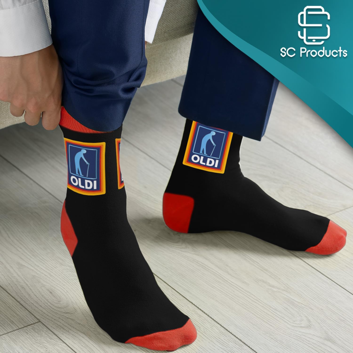 SC Products Oldi Mens Funny Socks | Size 6-12 Cotton Mens Novelty Socks Funny Gifts for Men | Rude Secret Santa Gifts For Men Stocking Fillers | Christmas Presents For Dad Joke Presents for Grandad - Image 5
