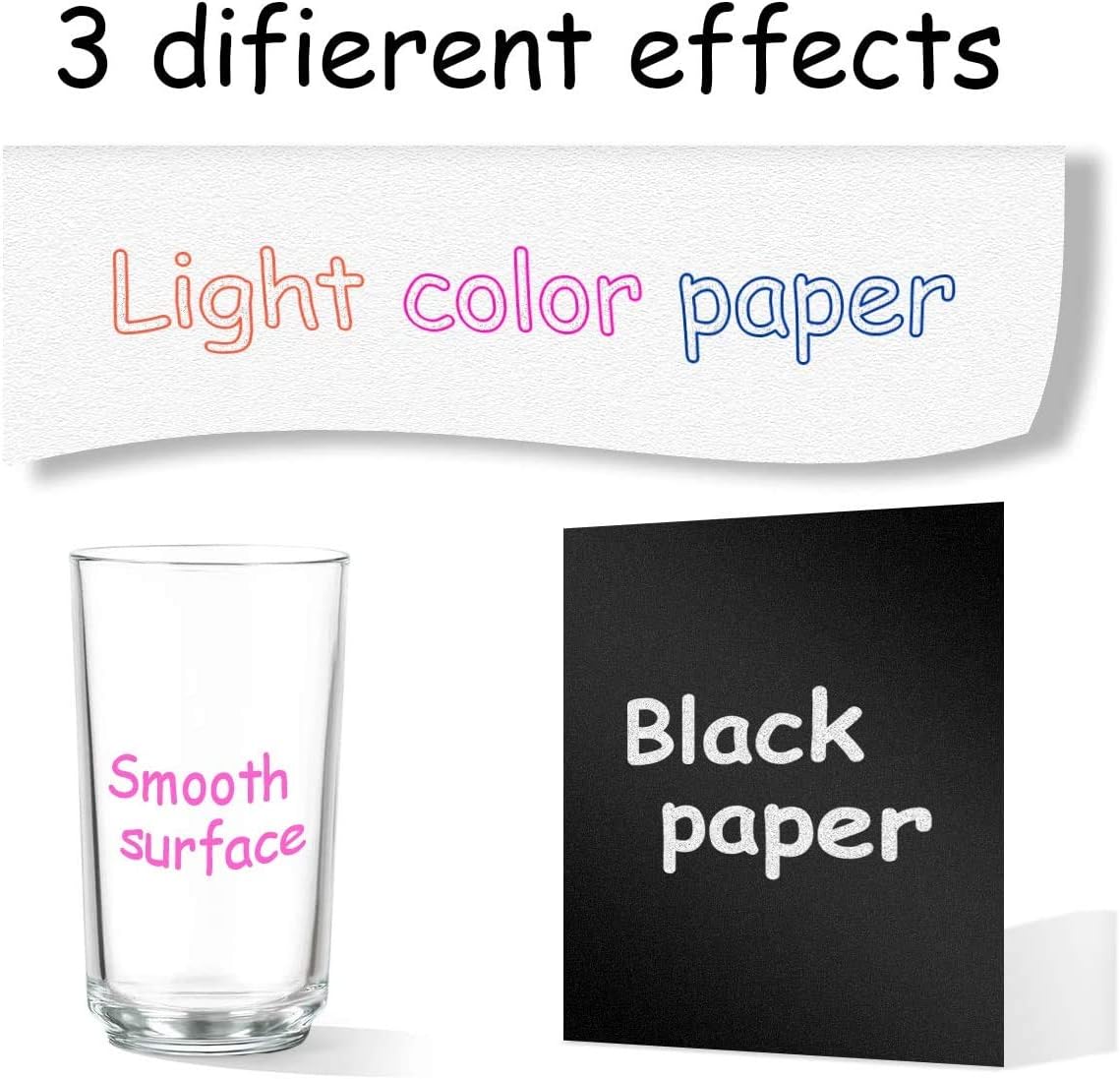 ECtury Valentines Gifts for Kids, 12 Glitter Pens Outline Marker Pens, Arts and Crafts for Kids, Gifts for Teenage Girls, Art Supplies Colouring Pens Outline Pens, Gifts for 4-12 Year Old Girls - Image 4