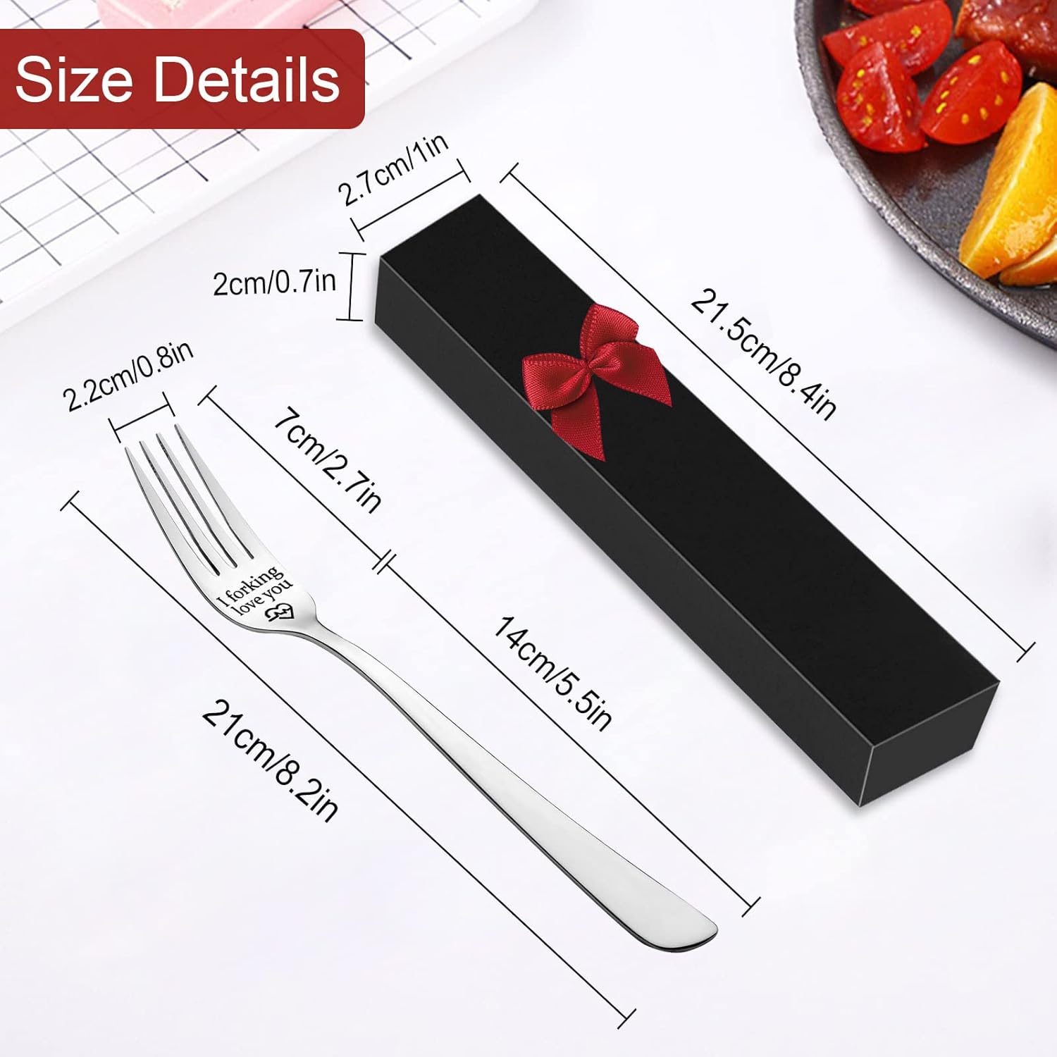 Shining She Engraved Fork, I Forking Love You, Stainless Steel Engraved Fork with Luxury Black Box, Perfect Gifts for Christmas Valentine's Day - Image 3