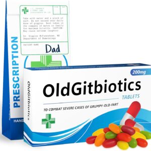 OldGitbiotics – 60th Birthday Gifts for Older Men in Their 40s 50s 60s 70s, Retirement Gift for Seniors, 65th 75th 80th Mens Birthday Present for Dad Old Man Male Friend, Outrageous Secret Santa Gag