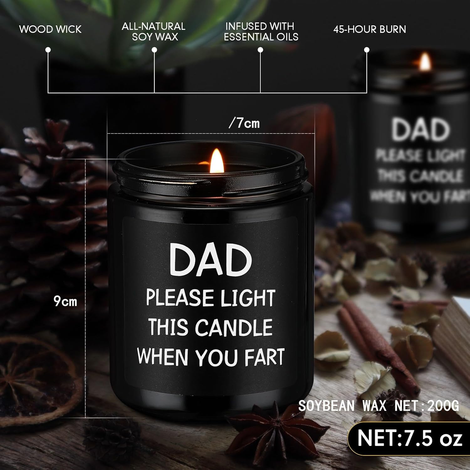 Gifts for Dad from Daughter,Son-Fathers Day Gift, Funny Birthday Gift for Dad,Christmas Presents for Daddy Scented Candles Present Fathers Day - Image 3