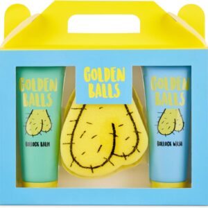 Golden Balls, Balm & Sponge Set – For Your Private Bits – Funny Novelty Gift For Men