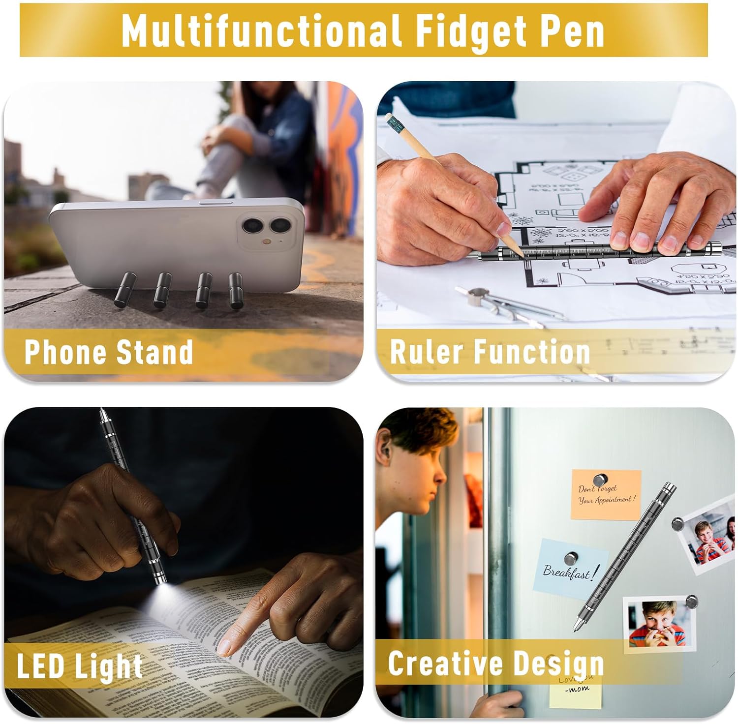 Hinshark Gifts for Men Women, Magnetic Fidget Pen Toys for Adults, Gadgets Dad Birthday Easter Valentines Gifts for Him/Her/Adults/Men/Women/Boyfriends/Girlfriend/Teenage/Teens/Kids - Image 4