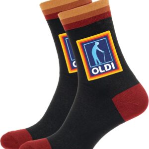 SC Products Oldi Mens Funny Socks | Size 6-12 Cotton Mens Novelty Socks Funny Gifts for Men | Rude Secret Santa Gifts For Men Stocking Fillers | Christmas Presents For Dad Joke Presents for Grandad