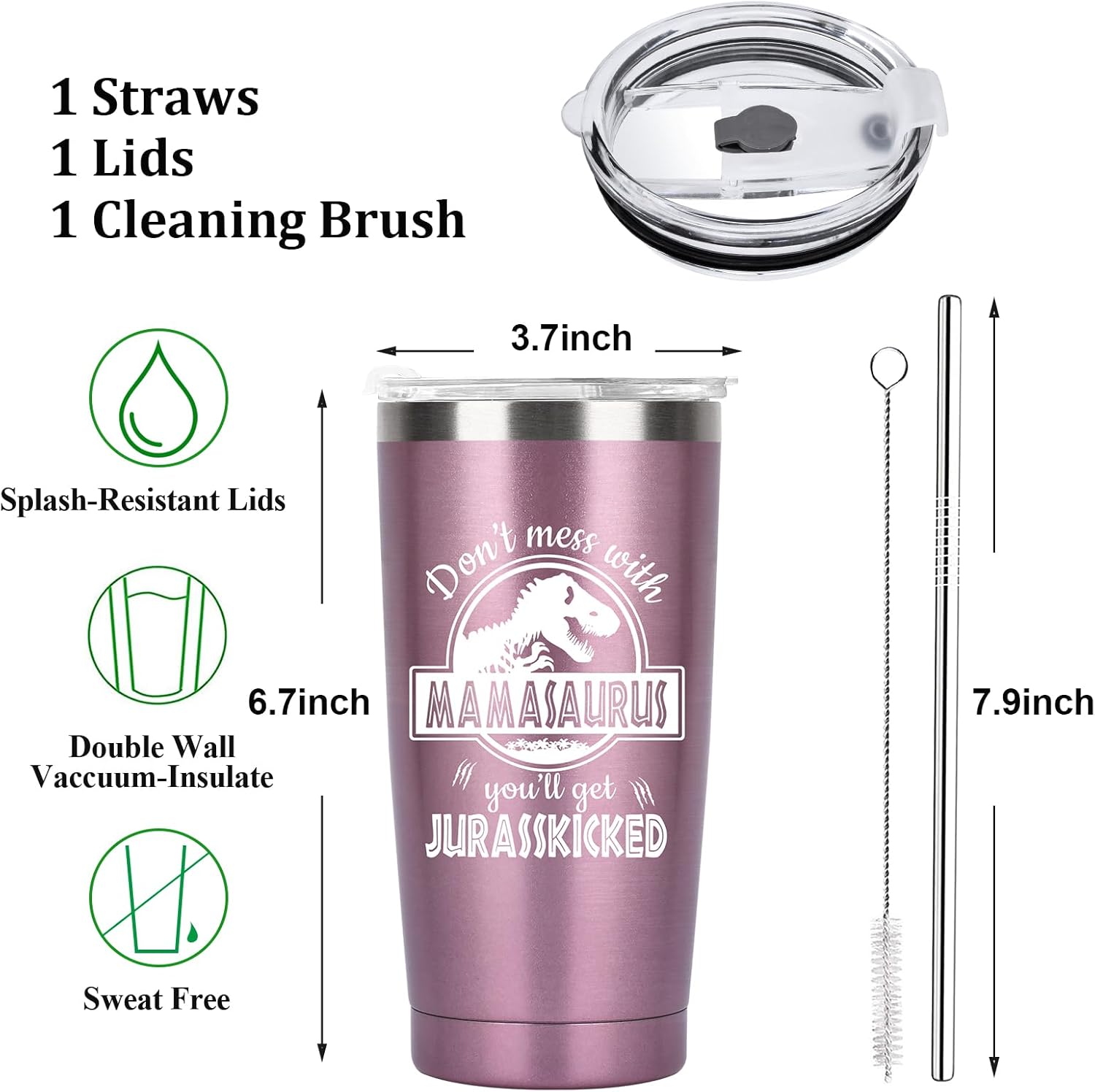 Careign Mothers Day Gifts for Mum,20OZ Funny Travel Mug Tumbler with Straw Lid,Mother's Day Gifts for Women Wife from Daughter Son,Mum Birthday Presents for Grandma on Christmas Anniversary - Image 4