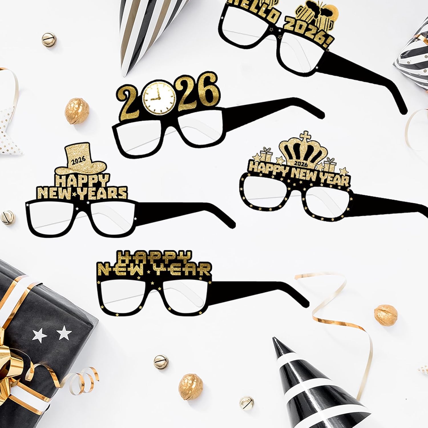 6Pcs New Years Eve Decorations 2026 Party Glasses - Happy New Year 2026 Decorations Selfie Photo Booth Props Eyeglasses Novelty Glasses for Adults New Year's Eve Party Supplies Accessories - Image 4