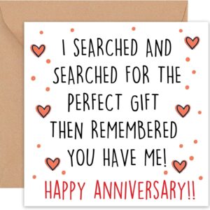 Felbridge Studio – Funny Anniversary Card – Anniversary Cards for Him Her Boyfriend Girlfriend Husband Wife Men Woman Fiancé Fiancee – Gay Lesbian – Rude Humorous Special Sentimental Huge – 14cm