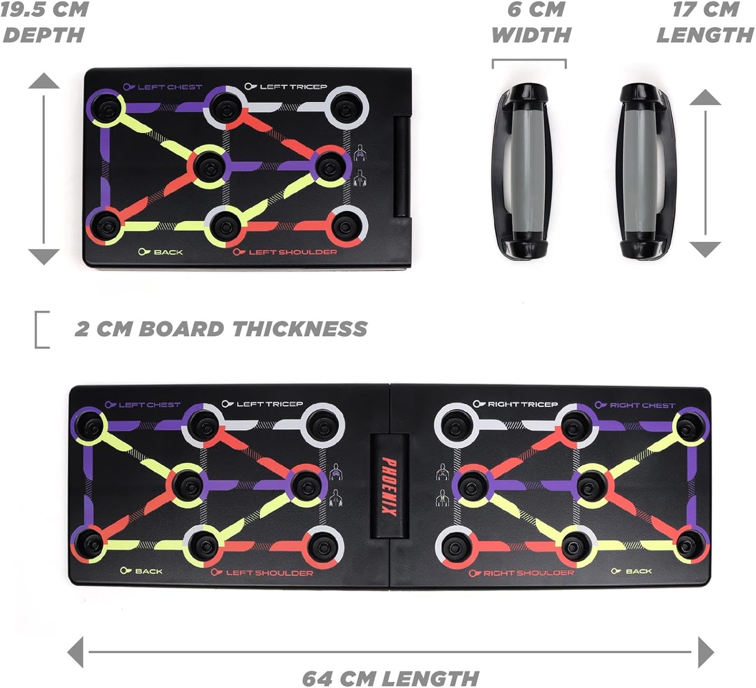 Phoenix Fitness Foldable Push Up Board - 12-in-1 Press Up Board with Handles & Workout Plan - Exercise Stand for Upper Body Workout for Men and Women - Strength Training Equipment for Home Gym - Image 7
