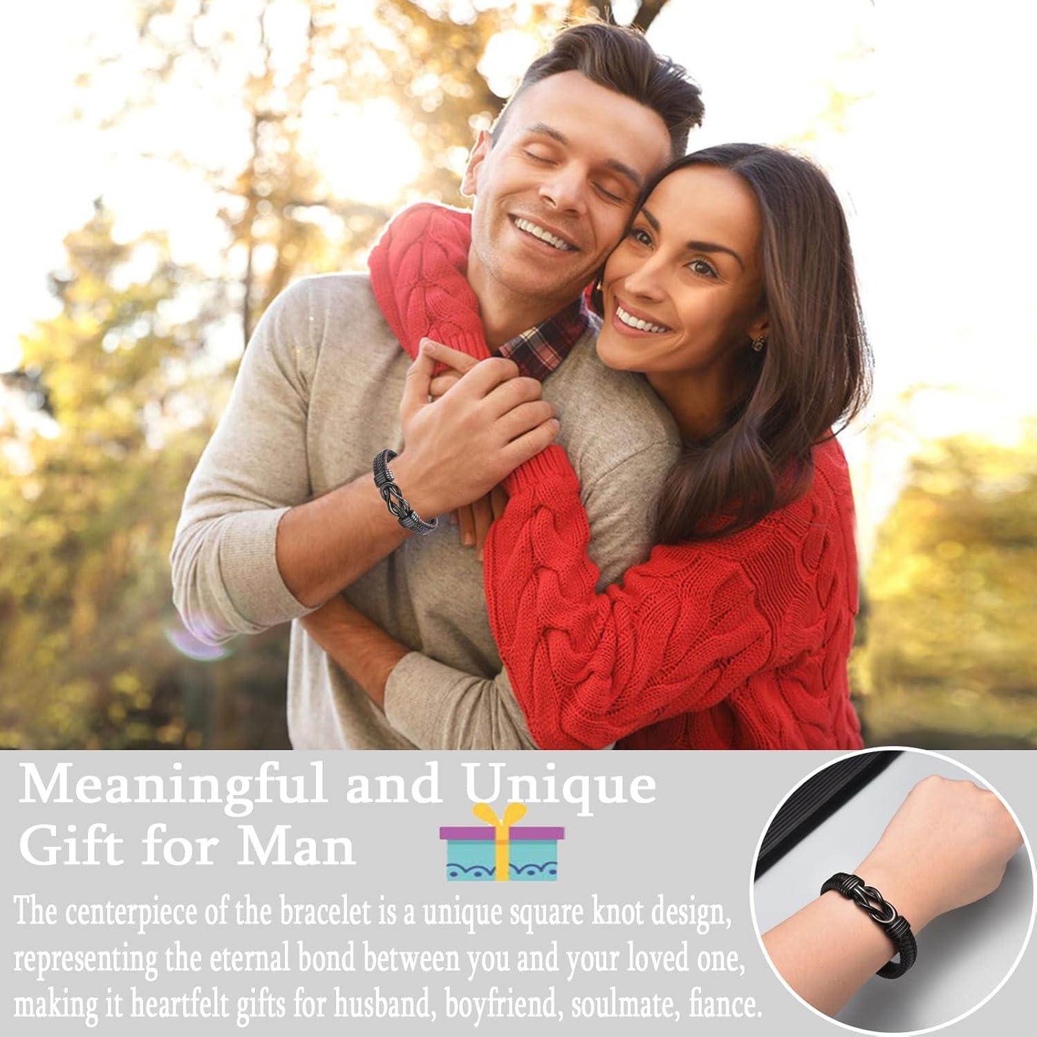 Gifts for Dad Husband Boyfriend Brother Son, Engraved Leather Bracelet Gifts for Nephew Grandson, Birthday Gifts Valentines Gifts Christmas Gifts for Men Teenage Boys - Image 3