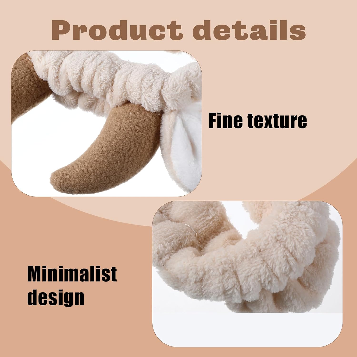 2Pcs Ear Horn Headband, Cow Ears Makeup Headband, Face Wash Headbands Skincare Hair Band for Washing Face, Cute Stocking Fillers Women for Cow Party Favors Cosplay Makeup - Image 6