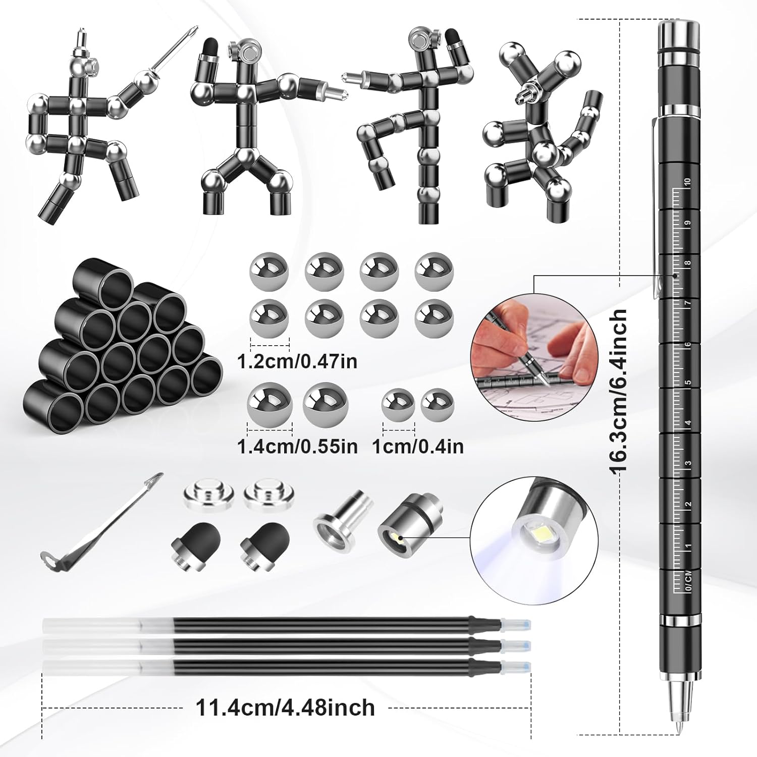 Dusor Gifts for Men, Magnetic Fidget Pen, Birthday Gift for Men Women, Presents for Mens Dad, Valentines Easter Gifts for Him/Her/Teenage/Boys/Kids - Image 3