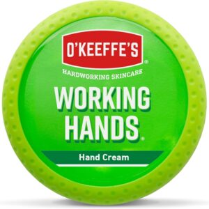 O’Keeffe’s Working Hands, 96g Jar – Hand Cream for Extremely Dry, Cracked Hands | Instantly Boosts Moisture Levels, Creates a Protective Layer & Prevents Moisture Loss