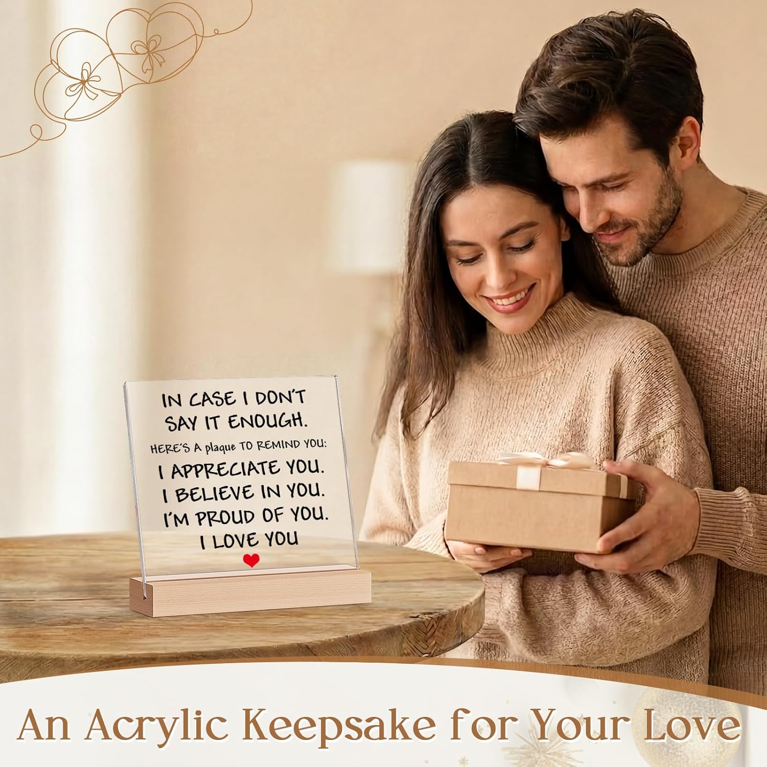 KAAYEE Valentines Gifts for Him & Her, Women Men Valentines Gifts, Valentine’s Gift for Husband Wife, Anniversary Acrylic Plaque Gift for Girlfriend & Boyfriend, Presents for Lover on Birthday - Image 2