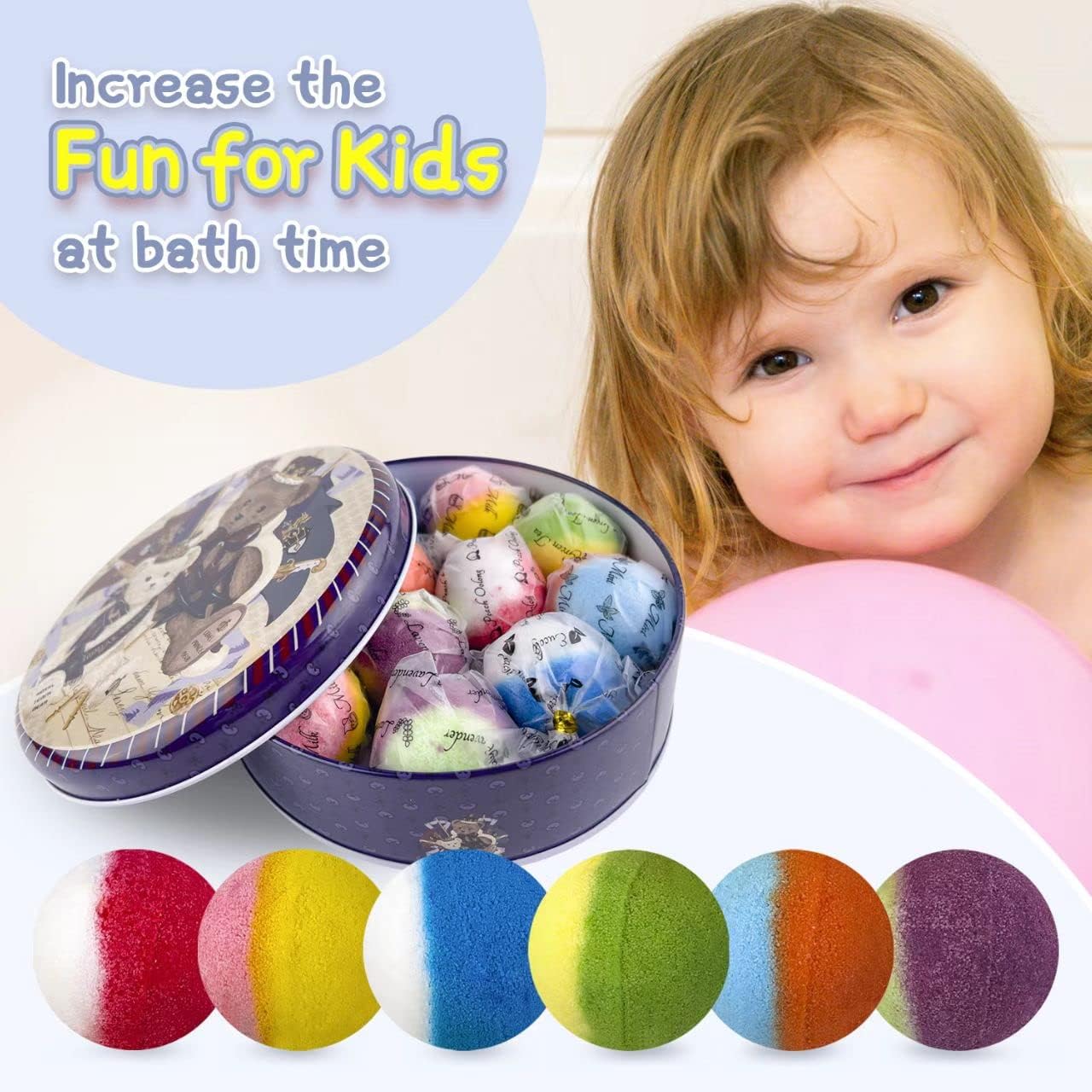Bath Bombs for Kids, 12pcs Bath Bombs with Surprise Crystal Toys Inside, Handmade Natural and Organic Bubble Bath, Birthday Christmas Easter Gift for Girls and Boys - Image 4