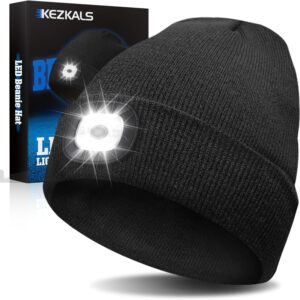KEZKALS Gifts for Men Women, Valentines Gifts for him/her, USB Rechargeable Beanie Hat with LED Light, Birthday Dad Gifts for Men Who Have Everything, Mens Valentines Gifts, Father’s Day Gifts
