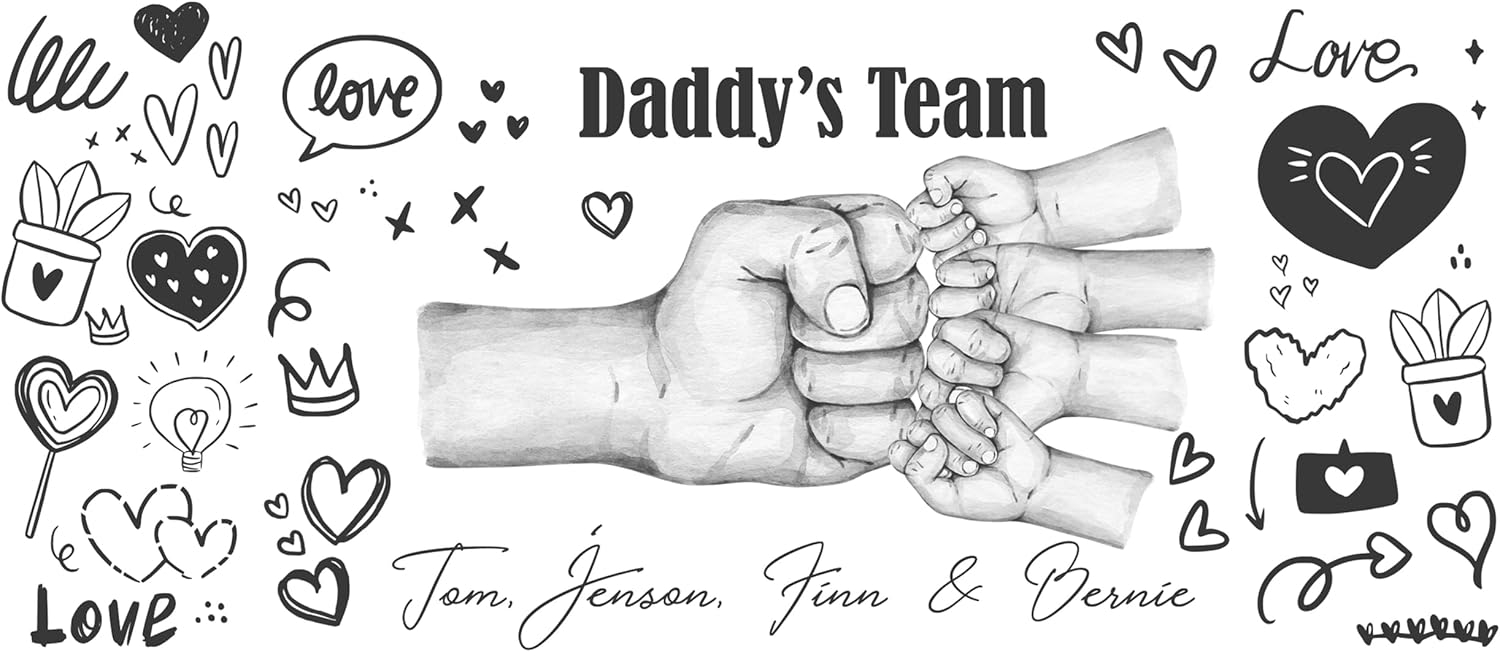 Personalised FIST Bump Daddy Mug, Dad Gift for Him, 11 oz Ceramic Coffee Mug, Black, Modern, Novelty/Theme, Father's Day, Birthday, Christmas - Image 6