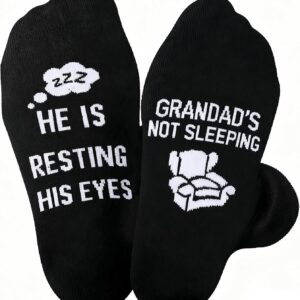 Birthday Gifts for Men Grandad Calf Socks, Father’s Day Gift for Dad from Daughter/Son/Wife, Funny Novelty Non-Slip Cotton Socks Birthday Gifts, for Dog Dad Grandad Who Have Everything