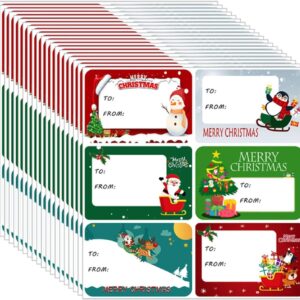 Christmas Labels, 120 Pcs Christmas Stickers,Xmas Present Gift Stickers, Self-Adhesive Tags, Xmas Tags – Size 65 x 45mm Name Labels for Presents
