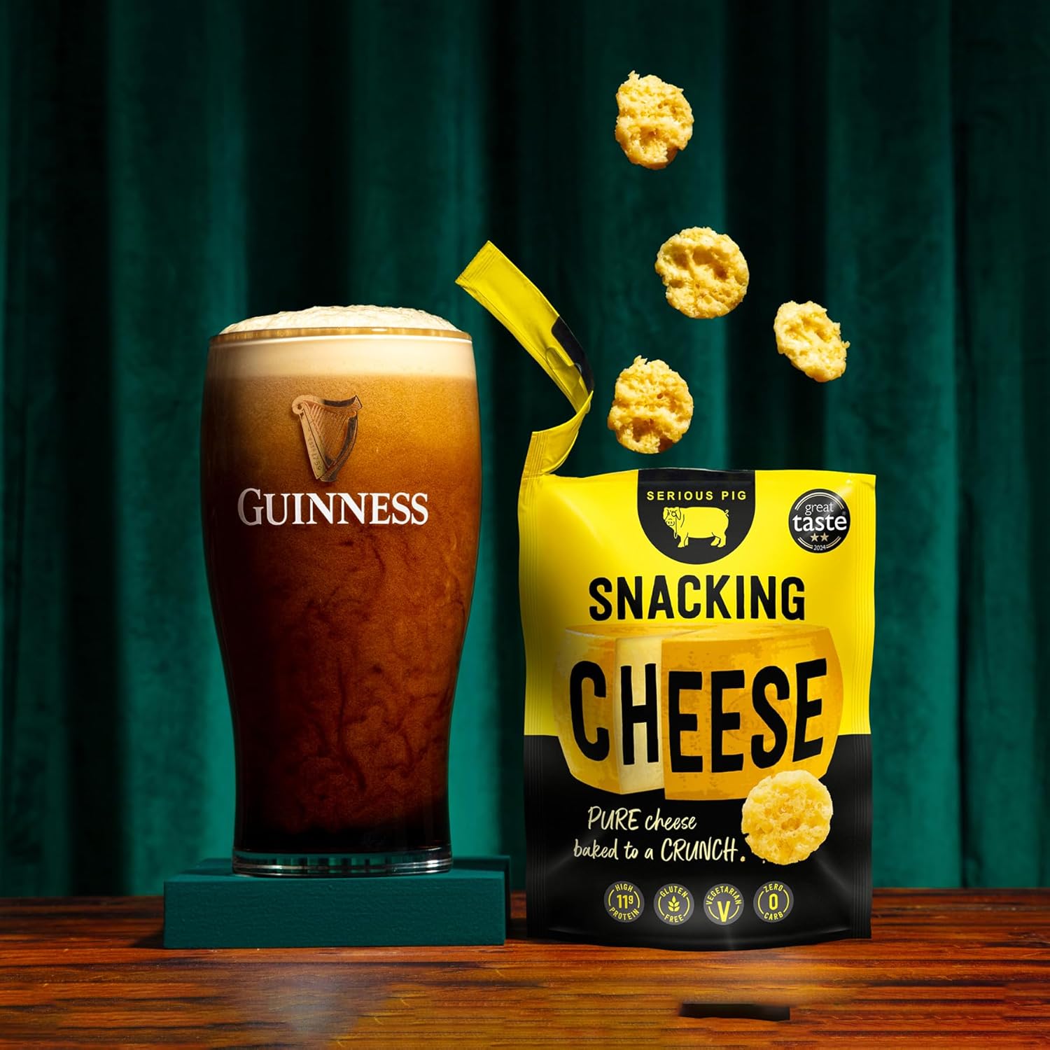 Serious Pig + Guinness Gift Set with Official Guinness Glass and Gourmet Pub Snacks (10 Pack) - Image 4