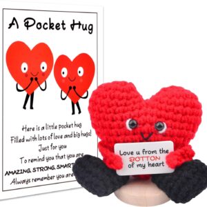Pocket Hug Love Gifts, Romantic Valentines Gifts for Her or Him, Boyfriend, Girlfriend, Husband, Wife, I Love You Anniversary, Birthday, Wedding, or Valentine’s Day Gift for Couples