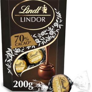 Lindt Lindor 70% Dark Chocolate Truffles – 200g Box (Approx. 16 Balls) – Smooth Filling – Valentines Day, Mothers Day, Easter, Gift, Birthday, Congratulations Treat