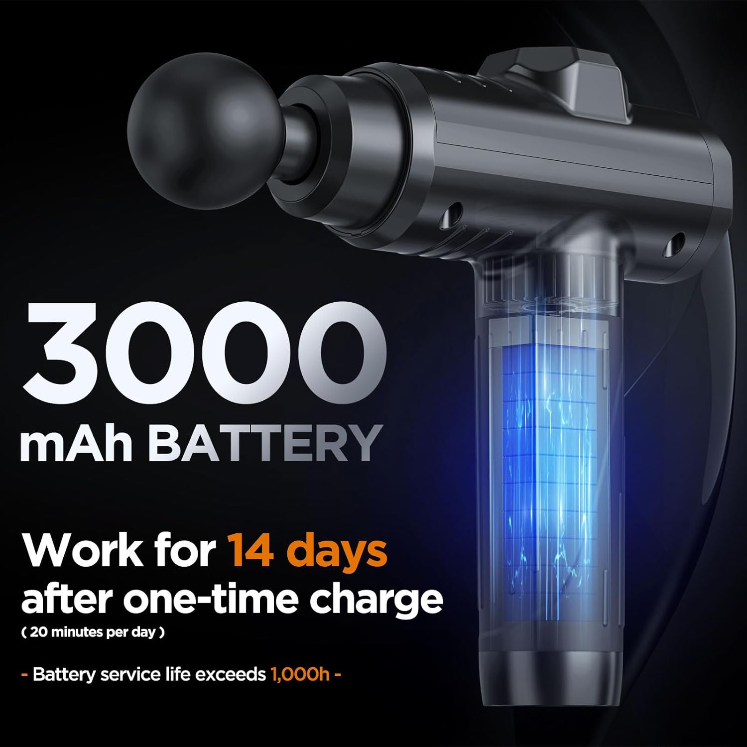 Massage Gun Deep Tissue, Portable Muscle Massage Device with 10 Massage Heads, 2025 Upgraded 30 Speeds Massager with LCD Touch Screen for Body Back Shoulder Muscle Relaxation - Image 4