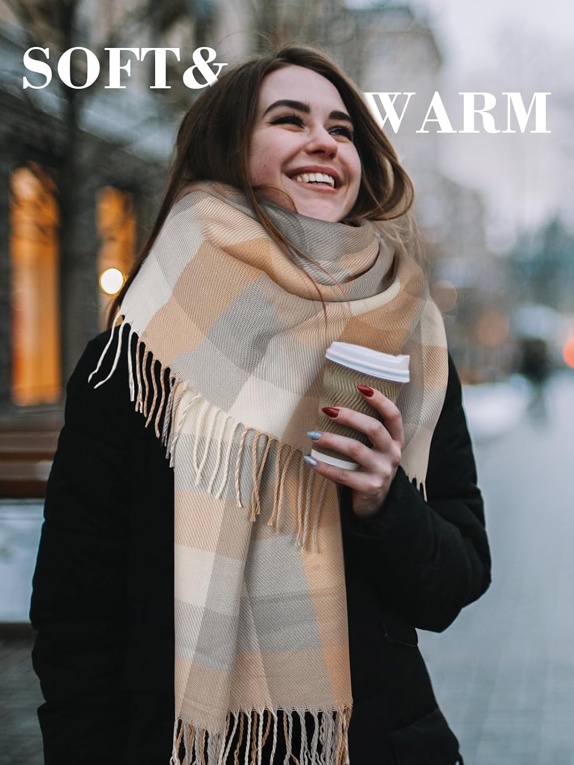 Christmas Gifts for Women Ladies Scarf: Cashmere Scarf for Women UK Scarves, Secret Santa Gifts Ladies Gifts Christmas Gifts for Mum Teenage Girls Gifts for Her Scarf Gifts for Women Stocking Fillers - Image 3