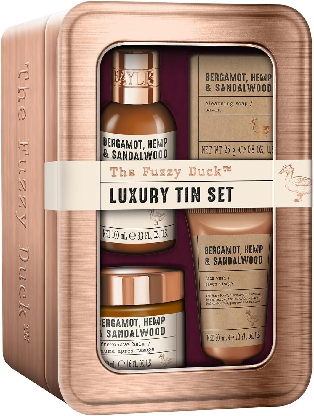 Baylis & Harding The Fuzzy Duck Bergamot, Hemp & Sandalwood Men's Luxury Grooming Tin Gift Set - Vegan Friendly (Pack of 1) - Image 8