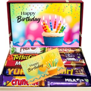 Birthday Chocolate Gift Box | Letterbox Gift Chocolate Selection Box with 10 Milk Chocolates | Happy Birthday Gifts for Kids Him Her