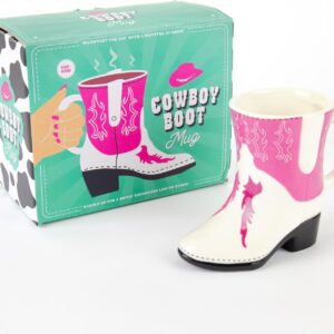Gift Republic Cowboy Boot Mug Pink and White Novelty Coffee Cup Fun Gift Idea 300ml Ceramic Tea/Coffee/Hot Chocolate Mug Gift for Her