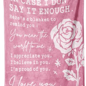 Craftique Valentines Gifts for Her, Anniversary Blanket Gifts for Girlfriend, Wife Birthday Gifts, Mothers Day, Christmas, Wedding Gifts for Her, I Love You Blanket, 60″ * 50″