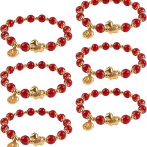 6pcs 2026 Chinese Horse Year Commemorative Bracelet, Lunar New Year Gift Decoration For Family and Friends, Holiday Celebration Collection