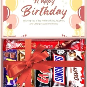 Birthday Chocolate Gift Box for Women and Men – Chocolate Hamper Selection Box, Happy Birthday Chocolate Assortment, Gift for Him, Gift for Her – 7 Unique Chocolate Bars