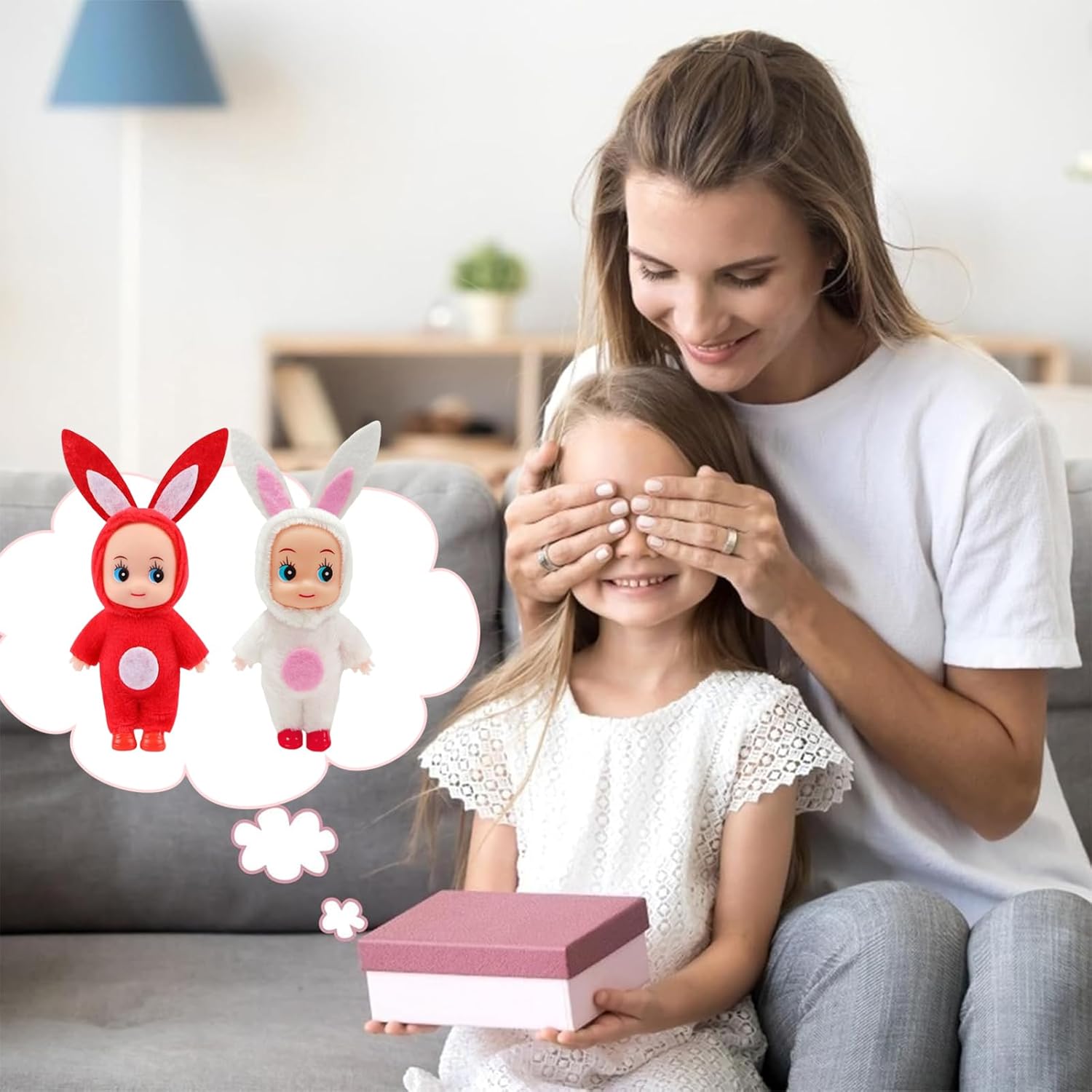 Easter Mini Bunny Rabbit Dolls for Girls & Boys, 2 Pcs Naughty Elf Accessories, Novelty Toys for Kids Easter Gifts & Stocking Stuffers - Image 6