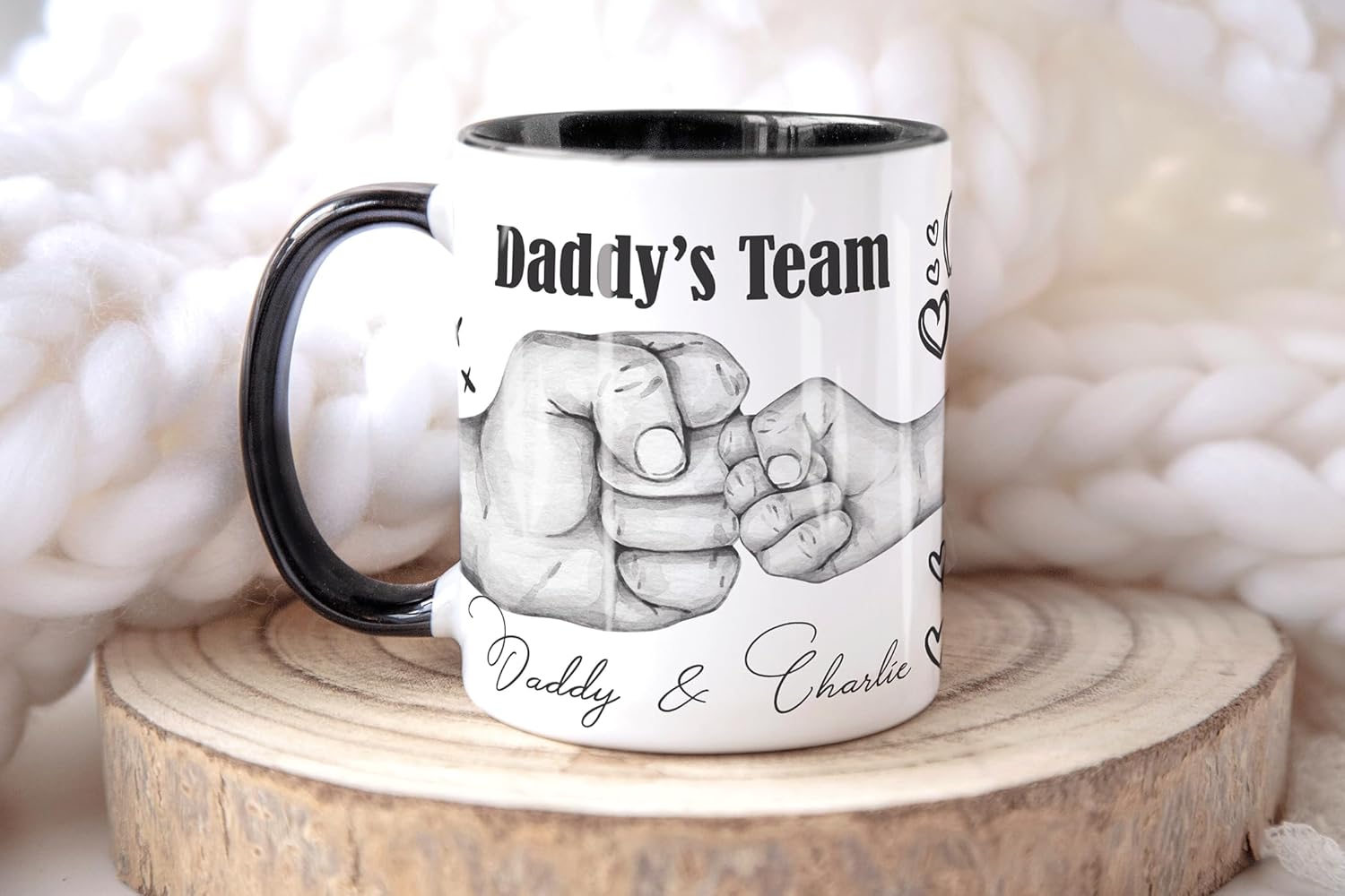 Personalised FIST Bump Daddy Mug, Dad Gift for Him, 11 oz Ceramic Coffee Mug, Black, Modern, Novelty/Theme, Father's Day, Birthday, Christmas - Image 8