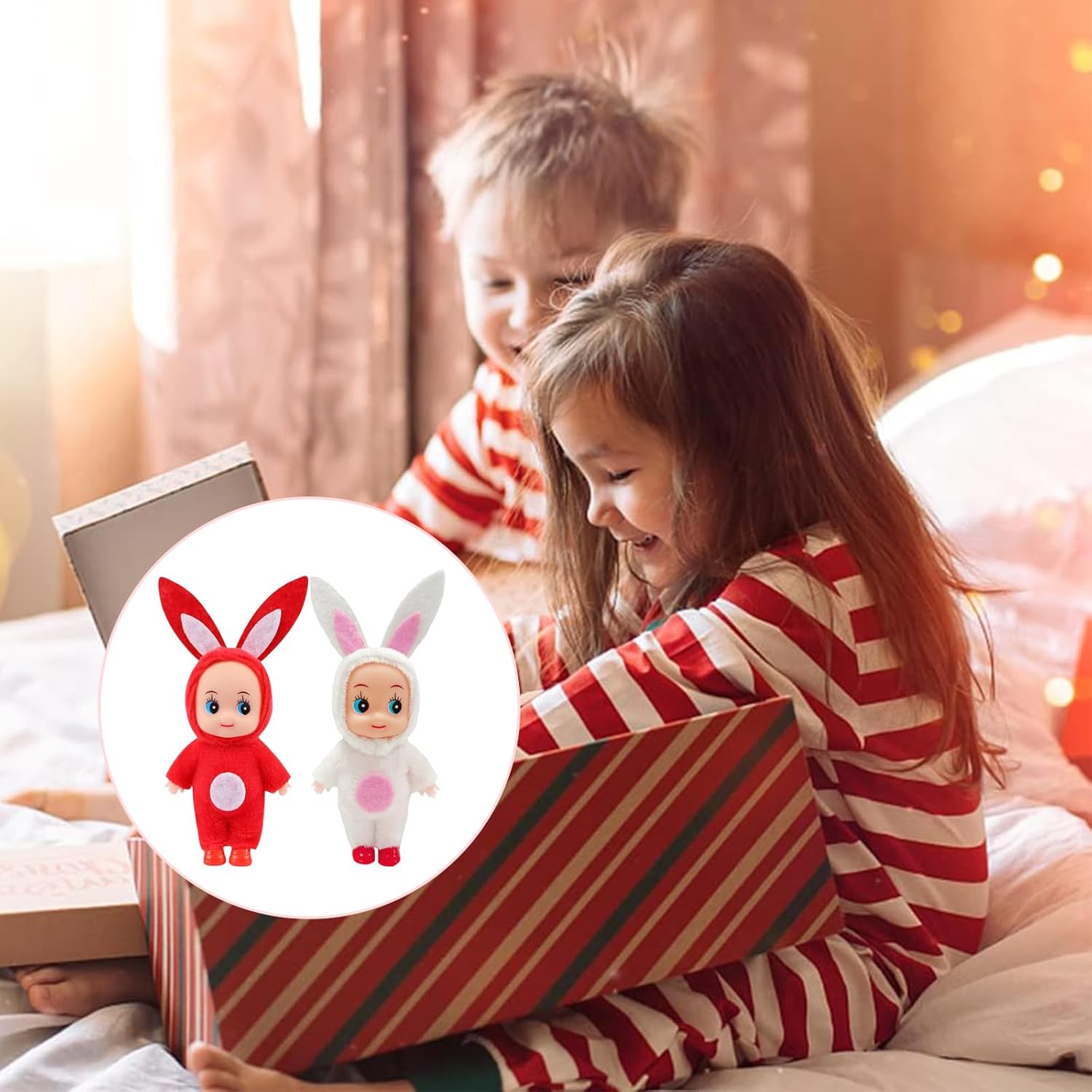 Easter Mini Bunny Rabbit Dolls for Girls & Boys, 2 Pcs Naughty Elf Accessories, Novelty Toys for Kids Easter Gifts & Stocking Stuffers - Image 5