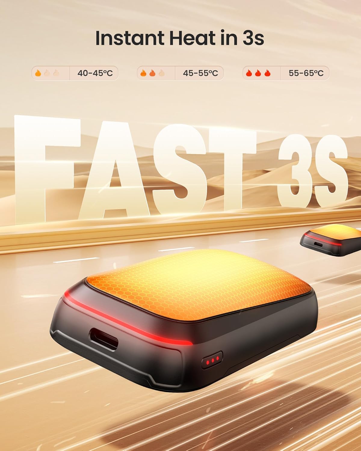 Gaiatop Magnetic Hand Warmers Rechargeable 2-Pack, Pocket Electric Hand Warmer Reusable, 3s Fast Heating, Fits in Gloves, Winter Sports Golf Accessories, Valentines Gifts for Men Women Secret Santa - Image 2