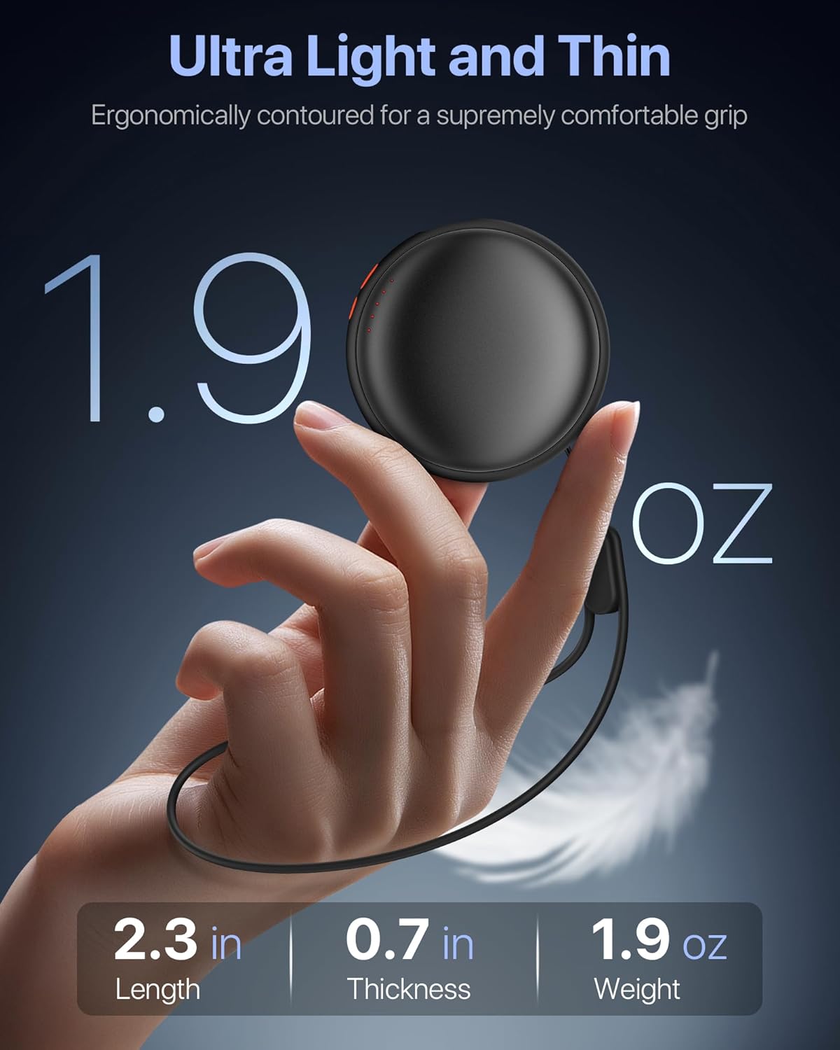 COZOME Hand Warmers Rechargeable 2 Pack, 4000mAh Electric Portable Pocket Heater, 5 Heat Levels, up to 24Hrs Reusable Handwarmers for Outdoor/Indoor, Winter Gift for Men Women - Image 2