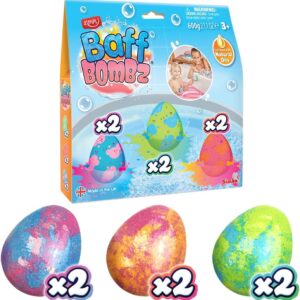 ZIMPLI – 6 x Large Egg Baff Bombz, Alternative Easter Chocolate Treat, Children’s Birthday Gift, Vegan Friendly & Cruelty Free
