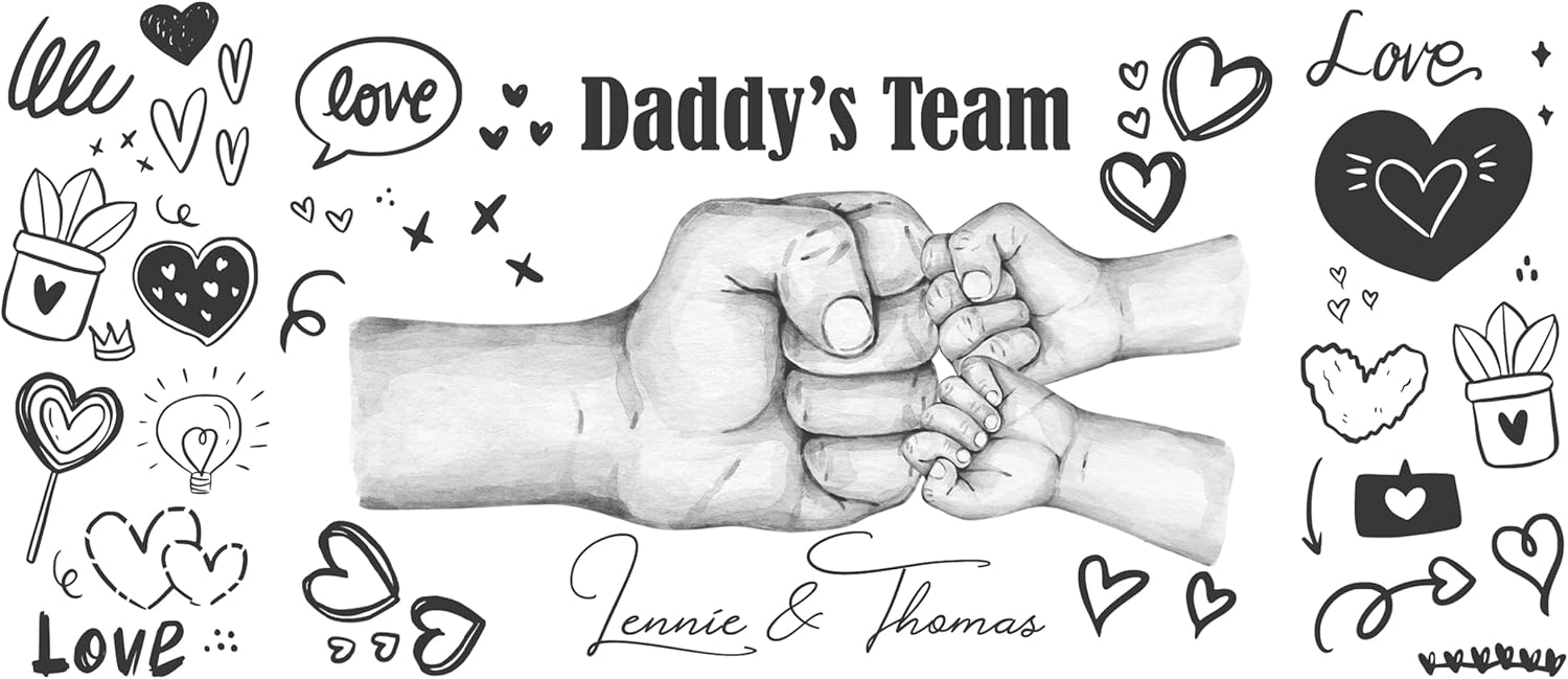 Personalised FIST Bump Daddy Mug, Dad Gift for Him, 11 oz Ceramic Coffee Mug, Black, Modern, Novelty/Theme, Father's Day, Birthday, Christmas - Image 5