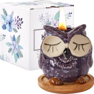 Kinforse Elegant Owl Design Lavender Scented Candle | Aromatherapy Candle Gift Set for Women, Birthday Gifts for Her | Thoughtful Birthday, Anniversary for Best Friend, Mom, Wife