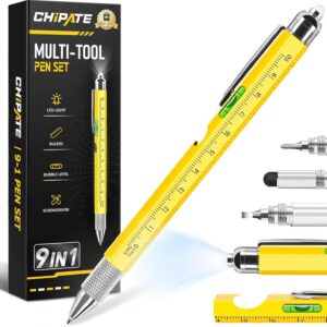 Chipate Gifts for Men, Valentines Gifts for Him, 9 in 1 Multi Tool Pen, Birthday Gift Gadgets for Men/Dad, Father’s Day Gift